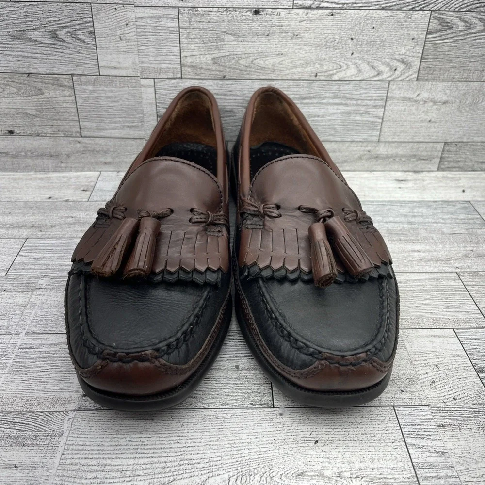 Johnston Murphy Aragon II Black Brown Leather Loafer Dress Shoes Men Size 8.5M‎
